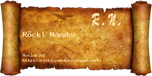 Röckl Nándor névjegykártya